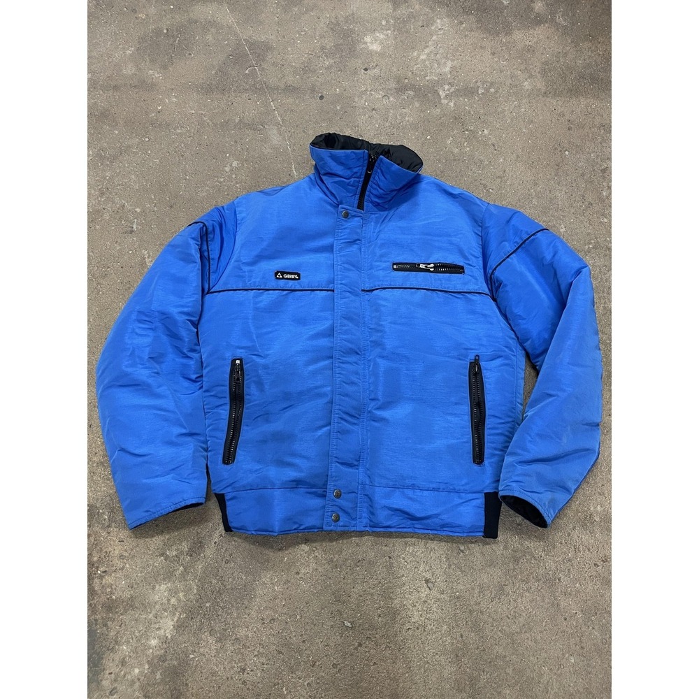 VINTAGE Gerry Jacket Mens Medium Blue Cyclone Down Insulated Puffer Made USA 90s
